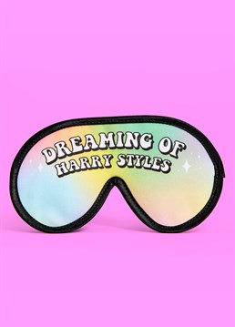 <ul>    <li>Must-have for daydreaming or late night talking...</li>    <li>Pastel Harry Styles eye mask</li>    <li>A fan girl's essential</li>    <li>Perfect gift for a die-hard Harry Styles fan</li>    <li>Never goes out of style!</li></ul><p>Any Harry Styles girly will absolutely ADORE YOU for getting them this cute, novelty eye mask! Falling asleep will never be the same as it was once you've got this bad boy enhancing your slumber. This padded mask does a great job of blocking out the golden daylight so that you can dream sweet, sweet dreams of the sweet creature that is Harry Styles until it's time for lights up. </p><p>In fact, this eye mask actually has magical powers which will absorb thoughts of Harry from the mask and into your dreams. Facts. Treat people with kindness and gift them this pretty, pastel mask with satin, black ribbon trim - as stylish as the man himself!</p>